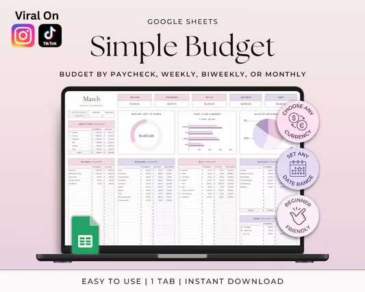Budgeteringsmall för Google Sheets (helt anpassningsbar)