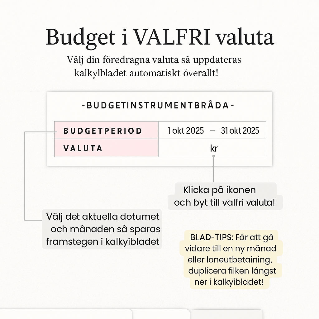 Budgeteringsmall för Google Sheets (helt anpassningsbar)